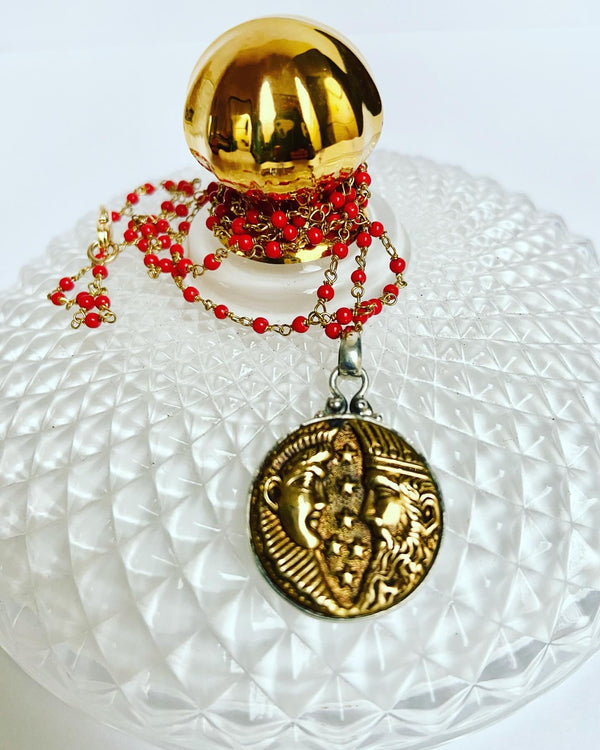 Antique Button King + Queen Necklace