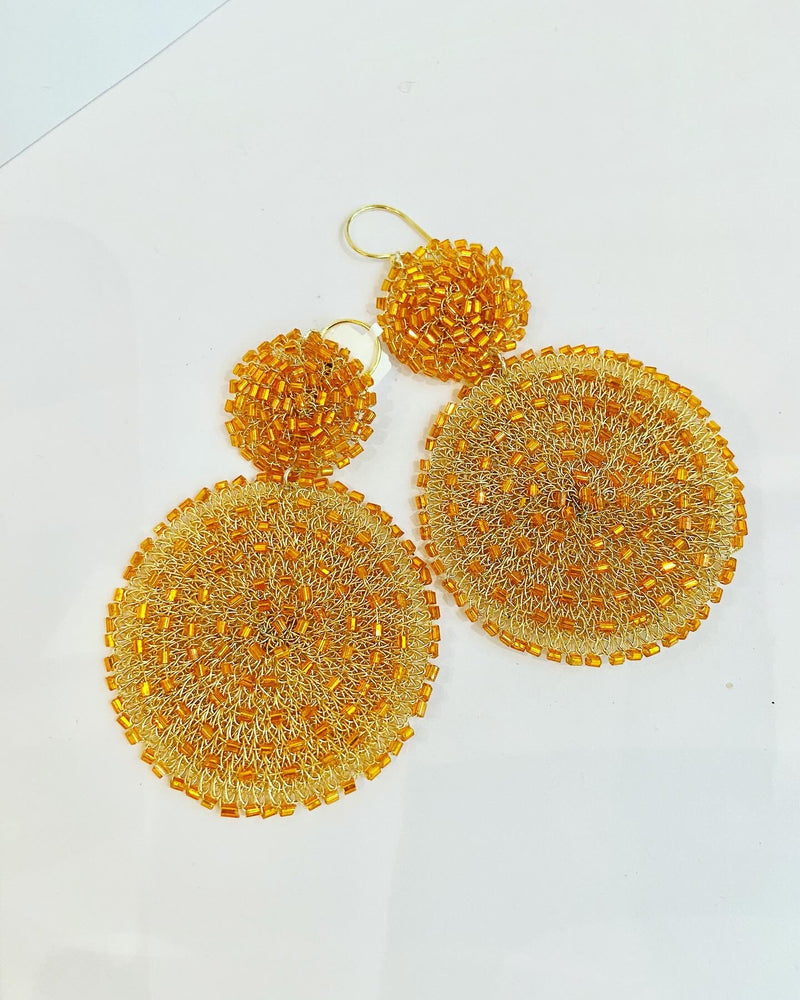 Mesh Crochet Statement Earrings -3 colours