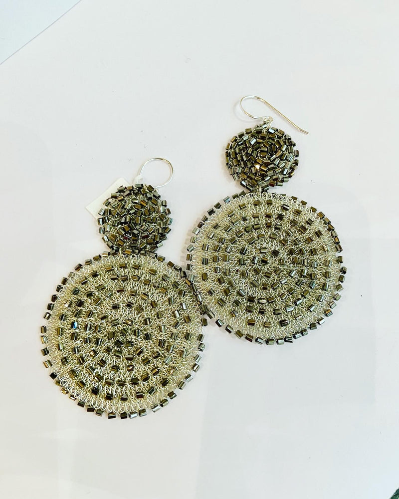 Mesh Crochet Statement Earrings -3 colours