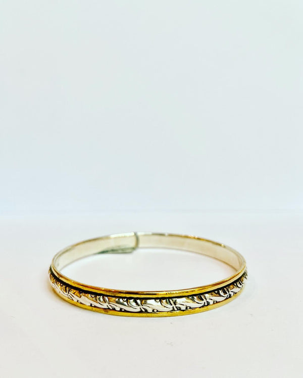 Spinner Two Tone Scroll Bangle