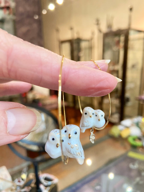 French Porcelain Twin Owls