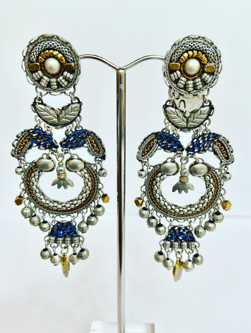 Ayala Bar Metallic Grey Statement Earrings