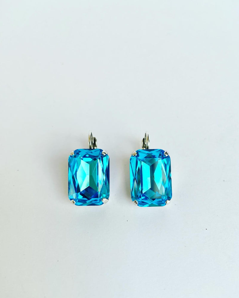 Art Deco Rectangular Crystal Earrings -7 colours