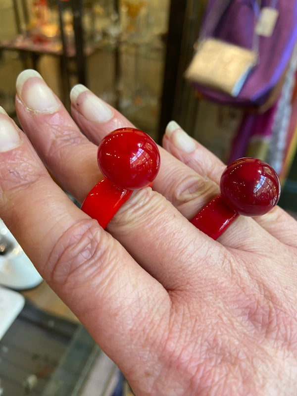 Murano Glass Ball Ring - 4 colours