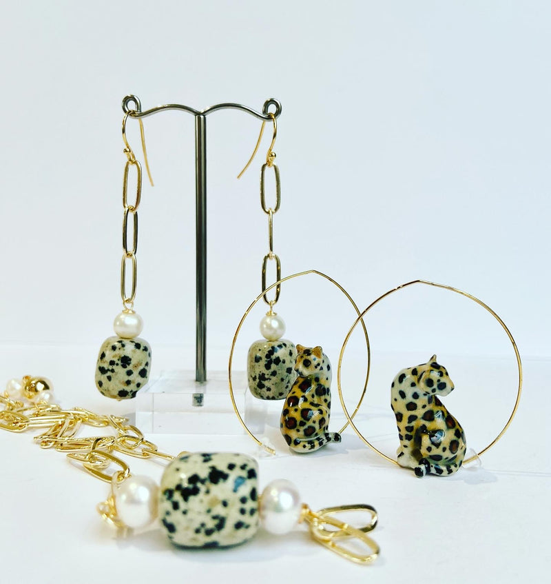 Leopard Link Earrings