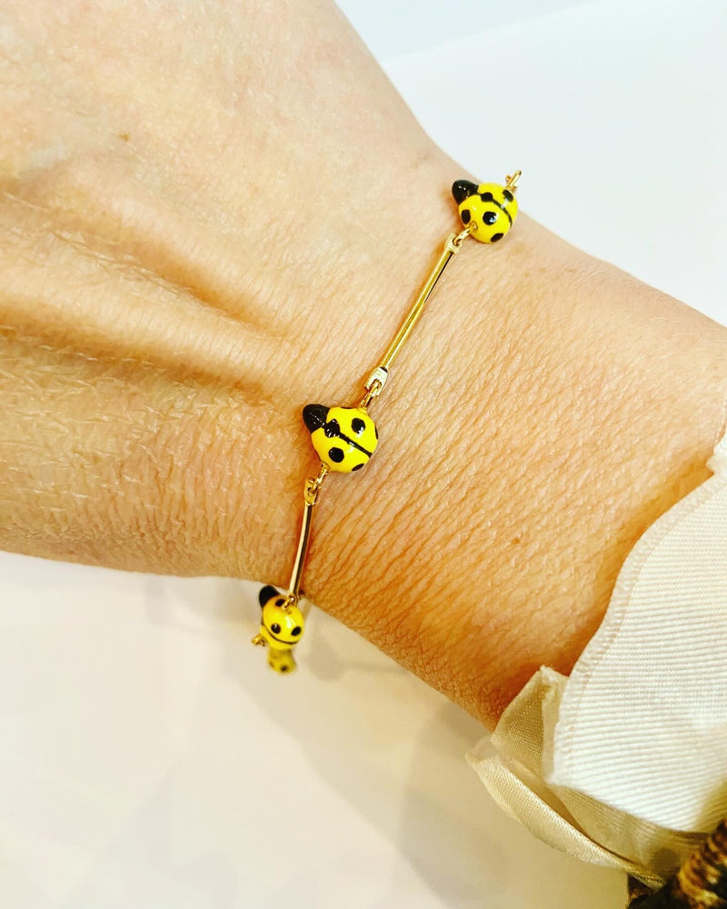 Yellow Ladybug Bracelet