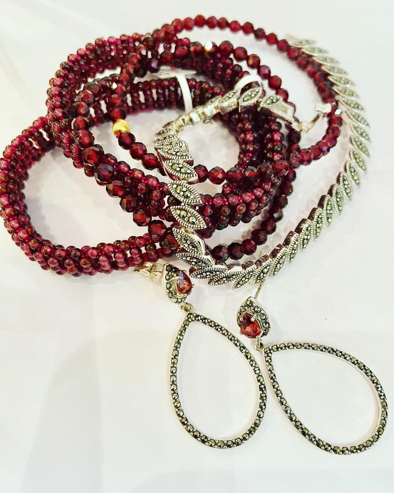 Garnet Plait Bracelet