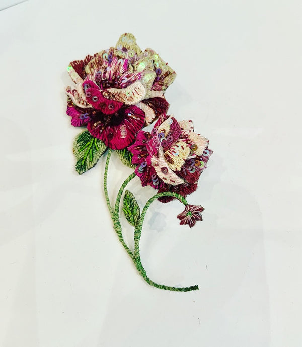 Purple Peony Brooch