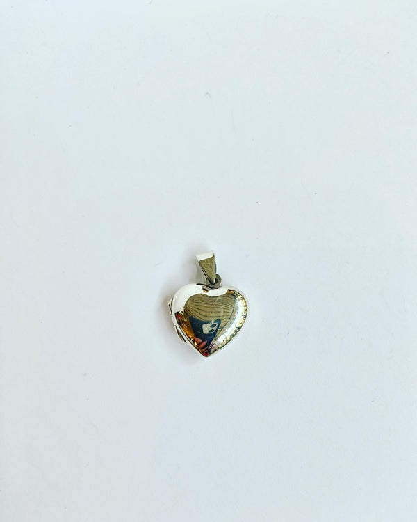 Plain Silver Heart Locket - medium