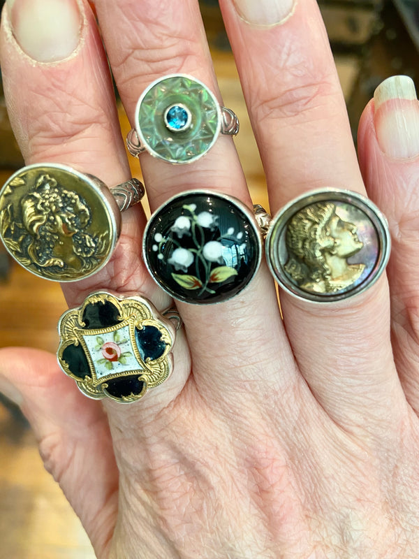 Antique Button Ring