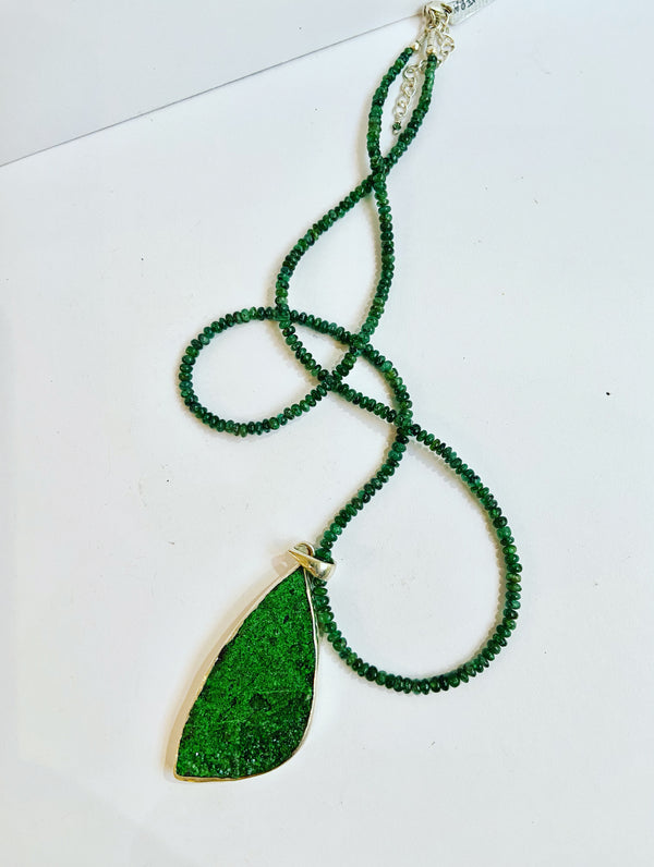 Unarovite Angular Pendant - sold without emerald beads
