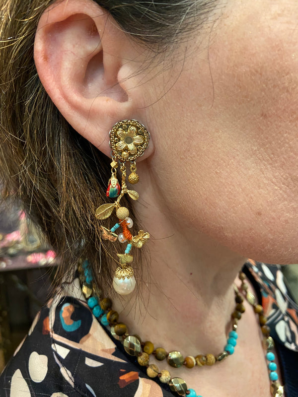 Ayala Bar Flower + Leaf Earrings