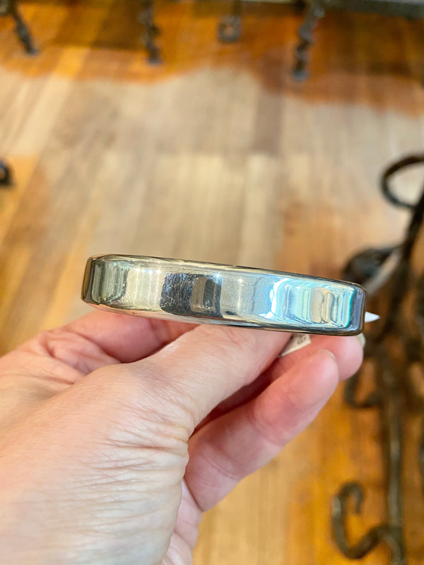 Sterling Silver Hinged Oval Bangle