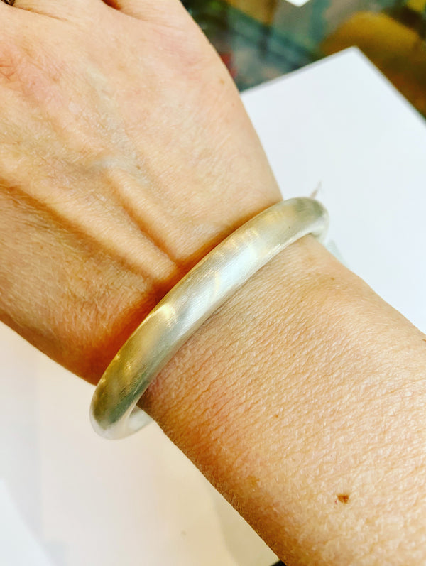 Satin Matt Sterling Silver Bangle