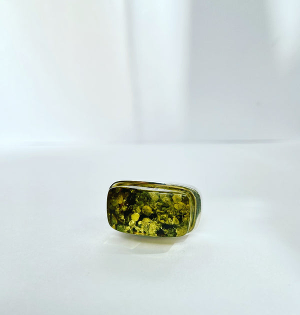 Green Amber Ring