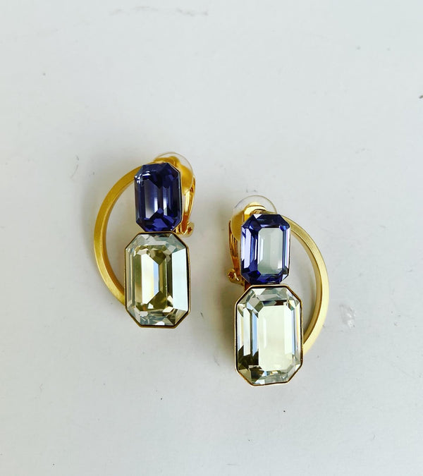 Art Deco Semi Circle Clip Ons