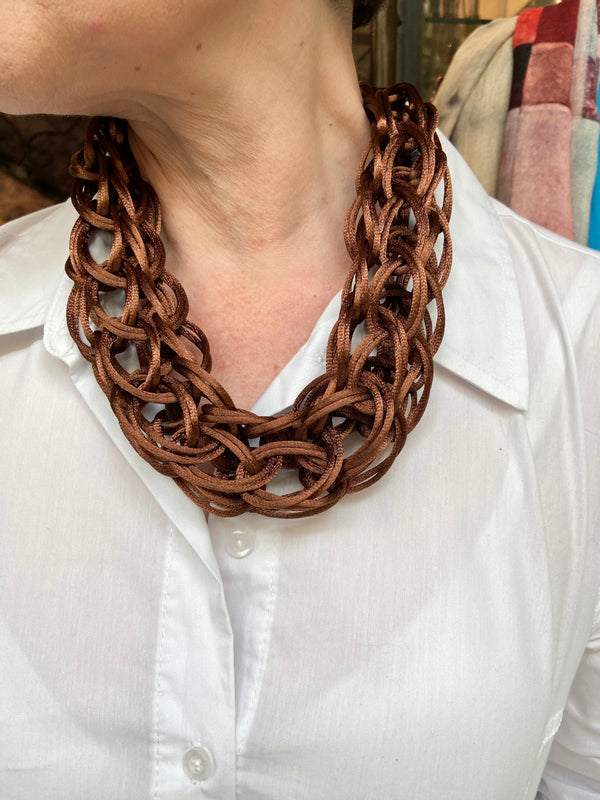 Interwoven Copper Silk Necklace