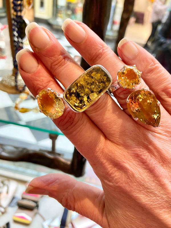 Citrine Octaganal Ring