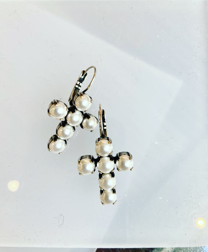 Crystal Cross Earrings
