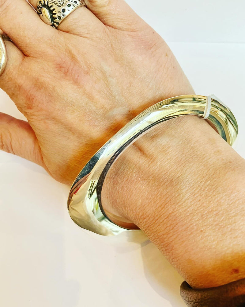 Edgy Silver Bangle