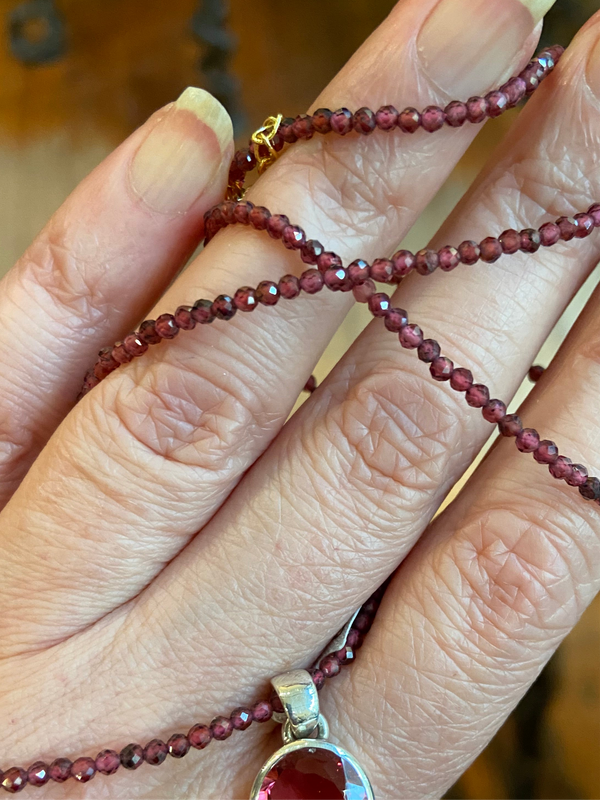 Garnet Gemstone Necklace - sold separately to pink tourmaline pendant