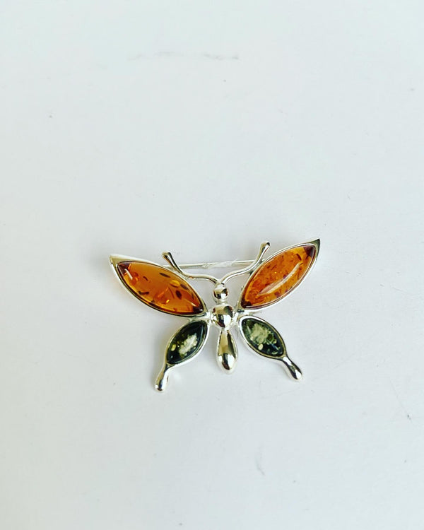 Multi Amber Butterfly Btooch