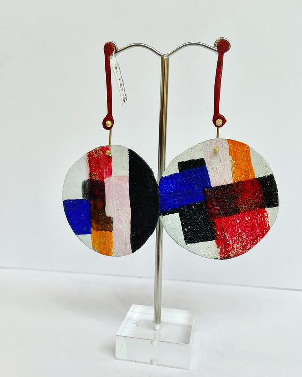 Arty Abstract Checks Earrings