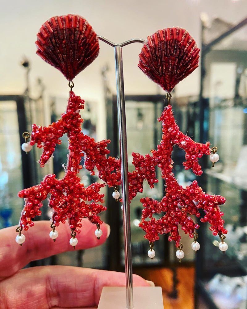 Statement Coral Earrings