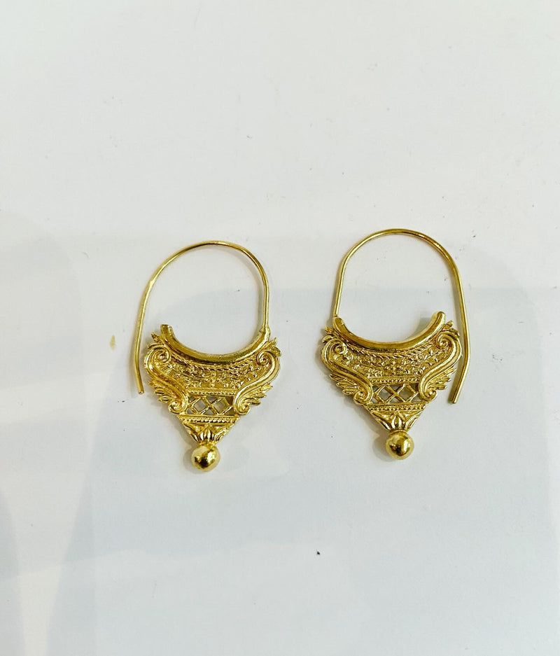 Intricate Matt Gold Hoops