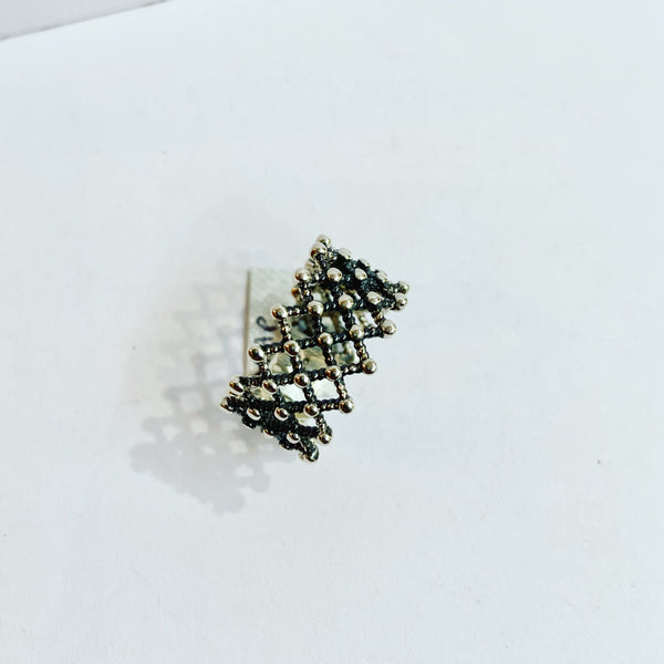 Diamond Dot Silver Ring