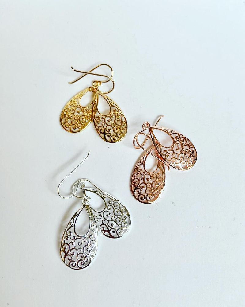 Teardrop Lace Earrings - 3 colours