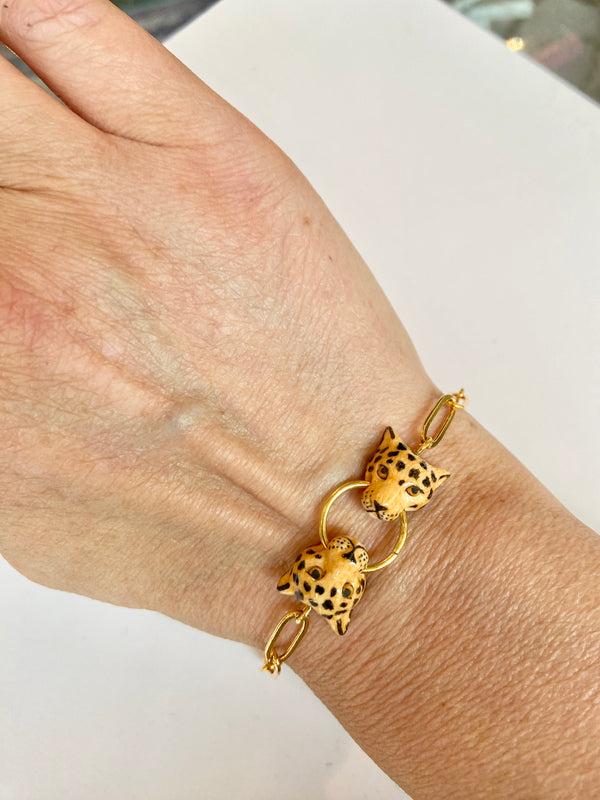Twin Leopard Link Bracelet