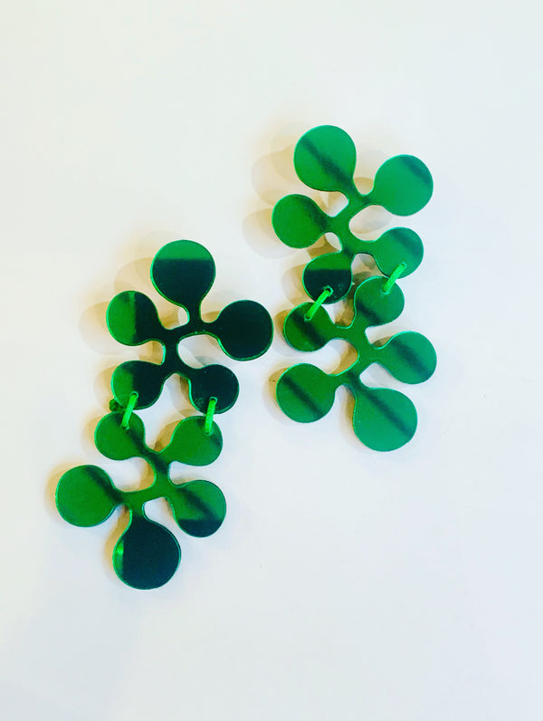 Mirror Double Flower Earrings - 5 colours