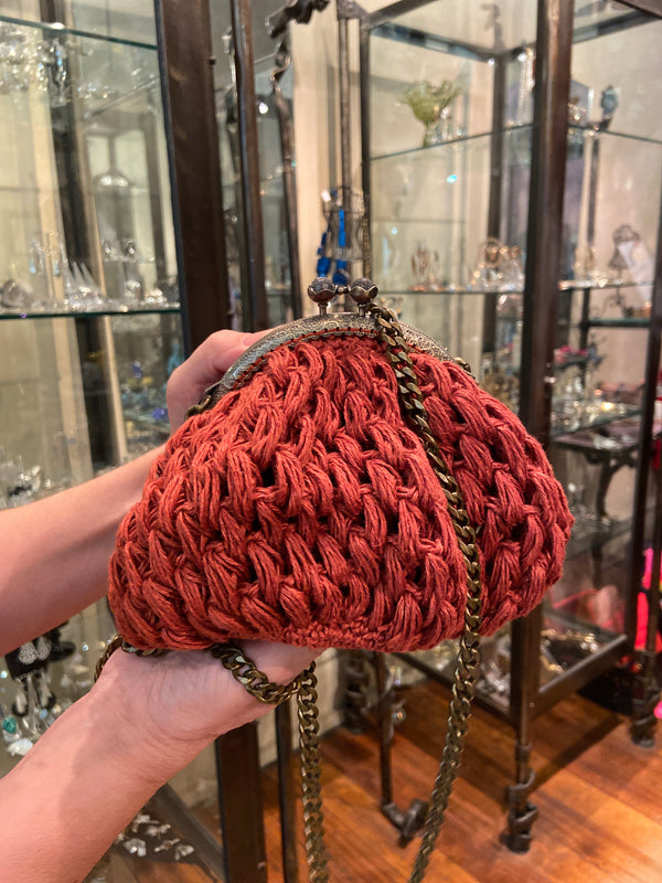 Small Hand Crocheted Linen Bag - 11 colours