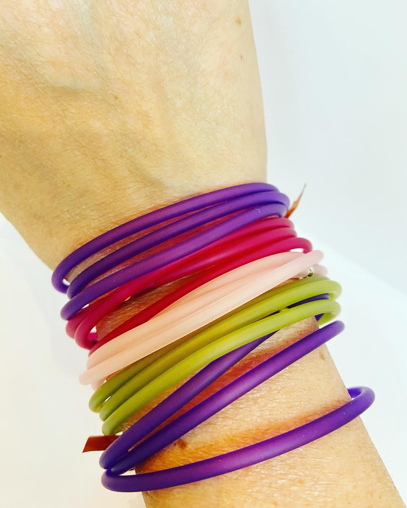 Tubular Bracelets - 4 colours - sold in a set of 3 in one colourway