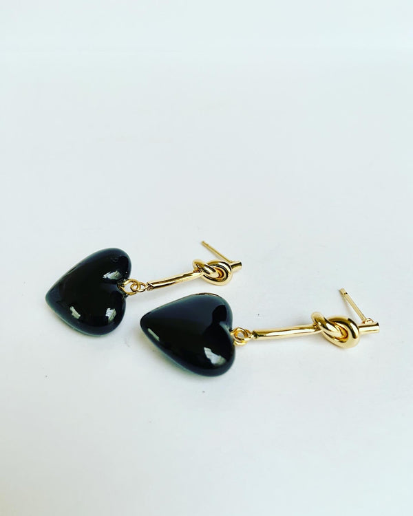 Sweetheart Black Earrings