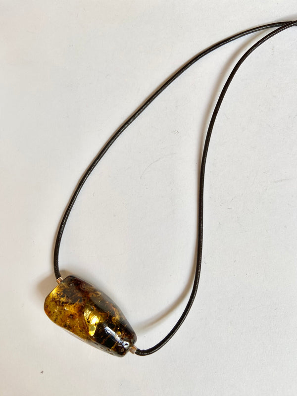 Amber Leather Necklaces