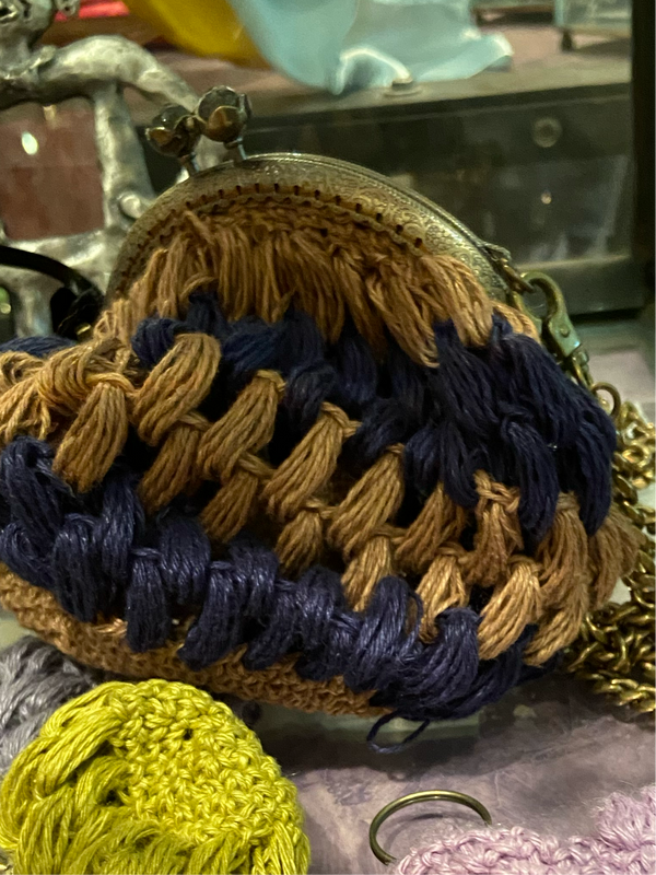 Small Hand Crocheted Linen Bag -13 colours