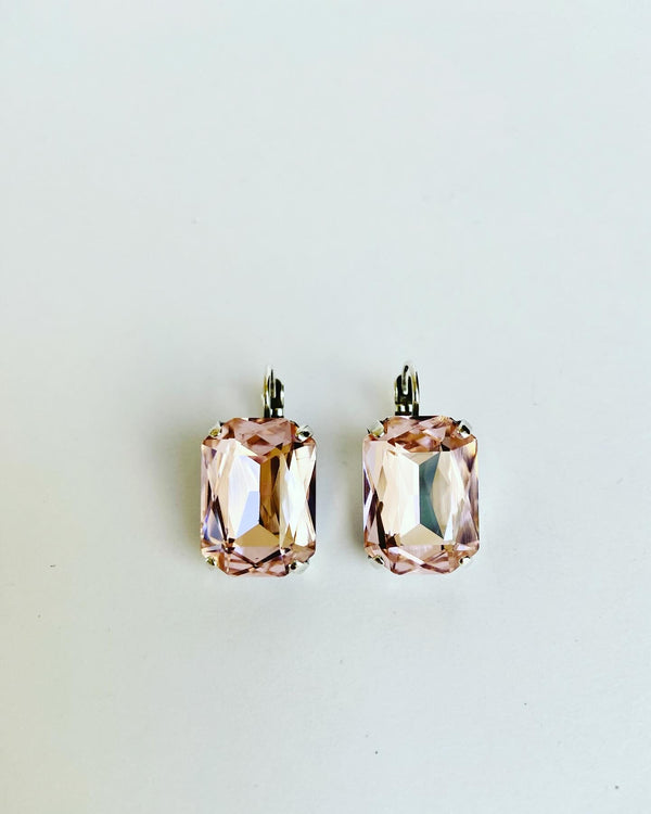 Art Deco Rectangular Crystal Earrings -7 colours