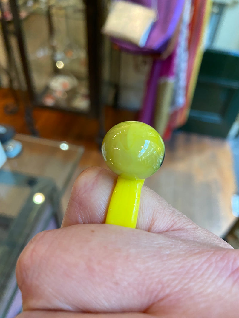 Murano Glass Ball Ring - 4 colours
