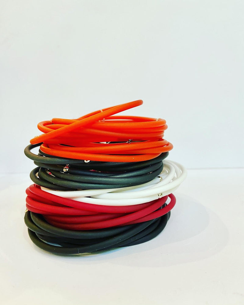 Tubular Bracelets -4 colours- sold as a set of 3 in one colourway