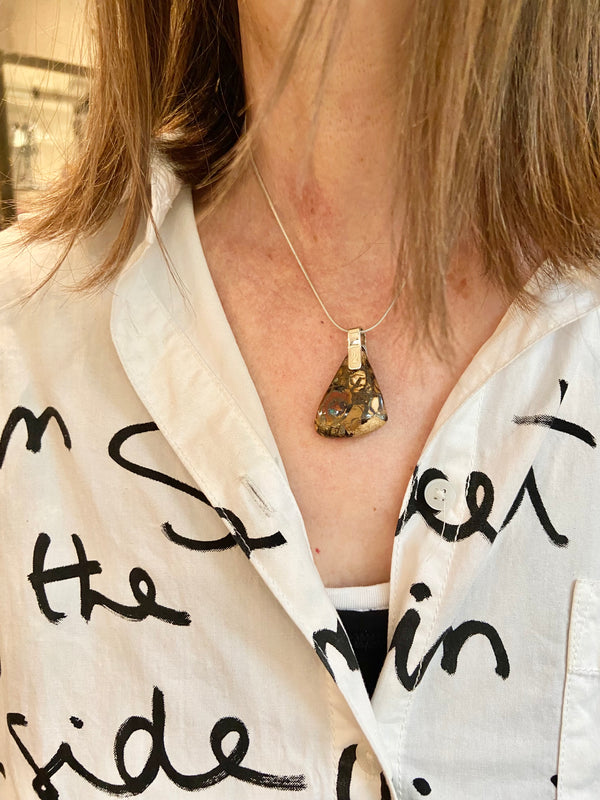Boulder Opal Angled Pendant - without chain
