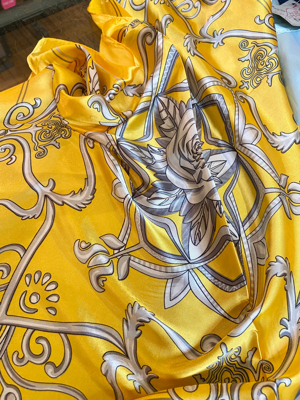 Yellow Baroque Square Scarf