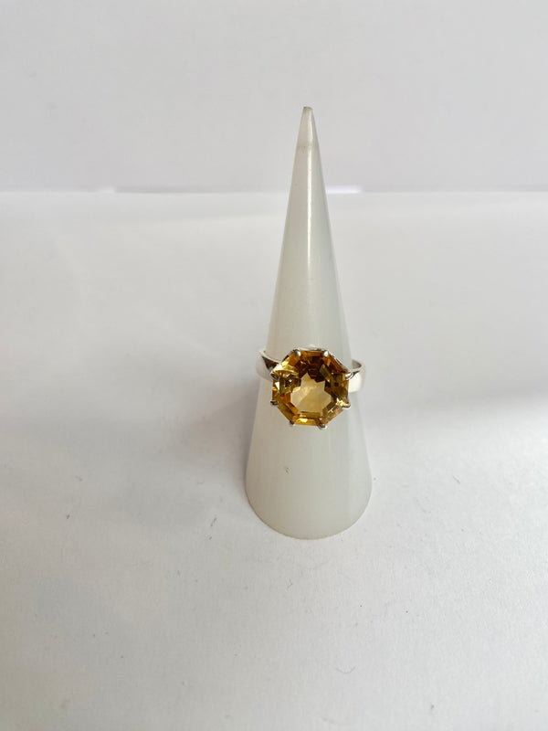 Citrine Octaganal Ring