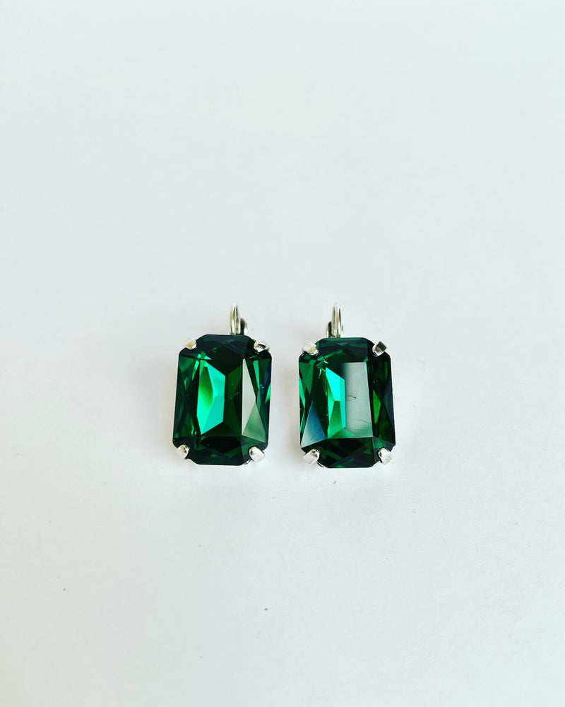 Art Deco Rectangular Crystal Earrings -7 colours