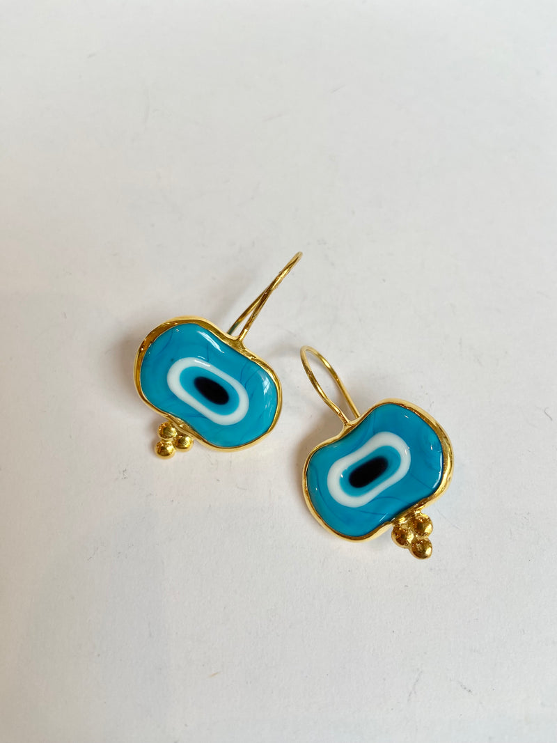 Blue Evil Eye Earrings