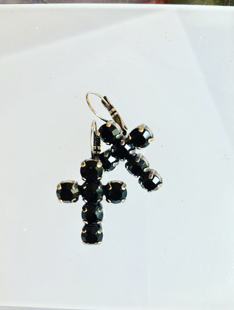 Crystal Cross Earrings