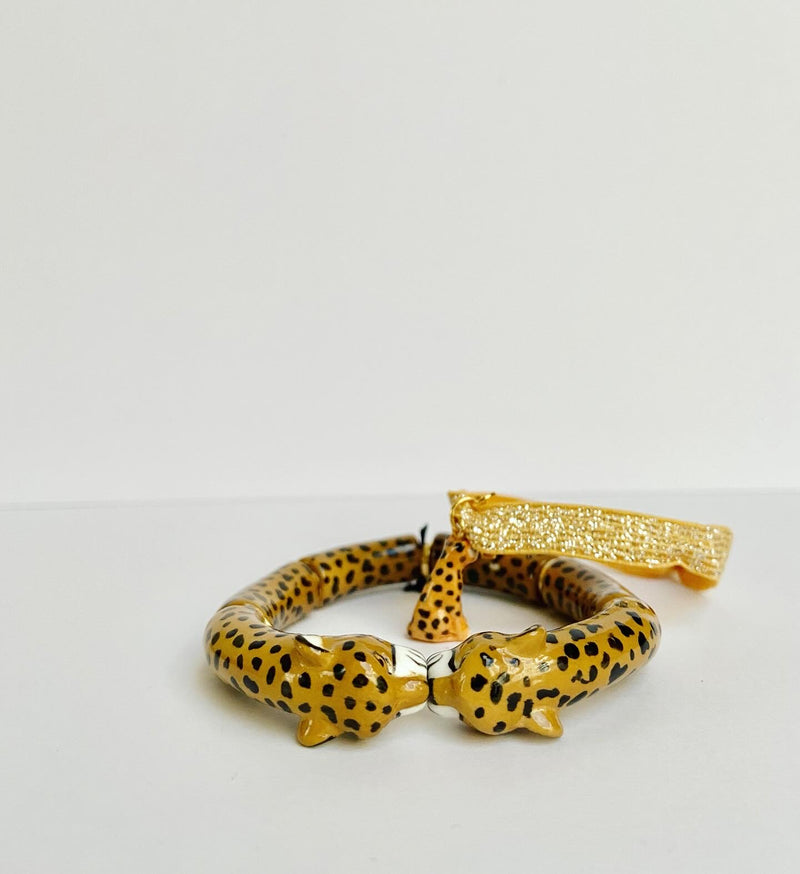 French Porcelain Glitter Leopard Bracelet