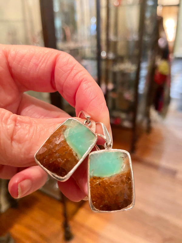Chrysoprase Gemstone Earrings