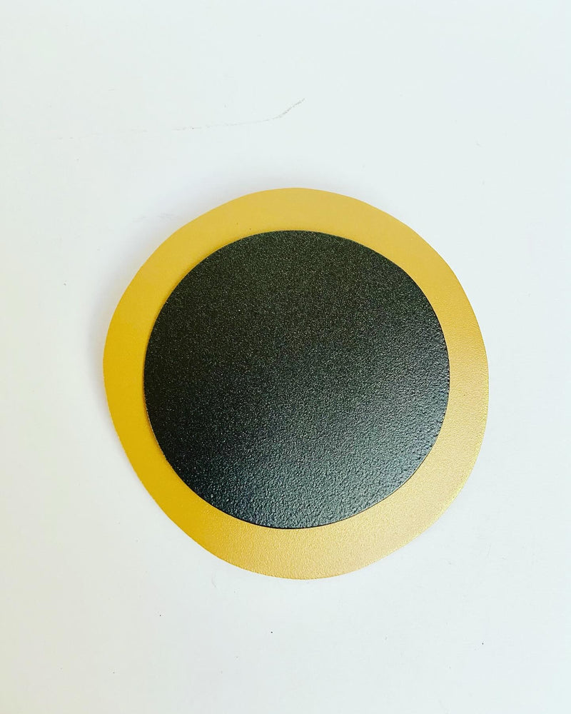 Two Tone Statement Circle Brooch